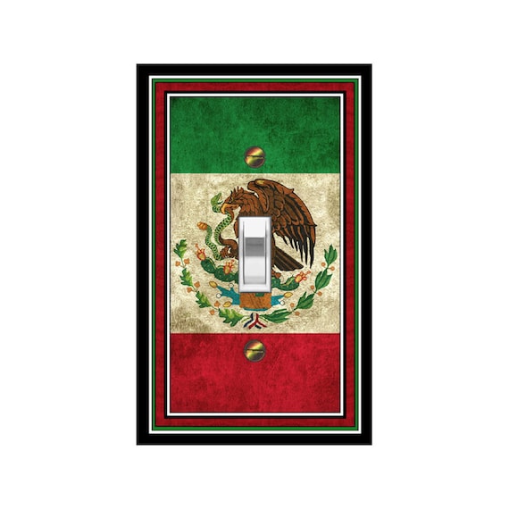 1449X Flag of Mexico / Coat of Arms - Golden Eagle Eats Rattlesnake on Cactus ~ Mrs Butler Unique Switchplate Cover ~ Use Drop Down Boxes