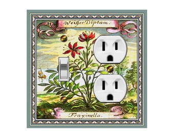 0572X Fraxinella Botanical Colorful Flowers Boat Water Plants Sky ~ Mrs Butler Unique Switchplate Cover ~ Use Drop Down Boxes Below