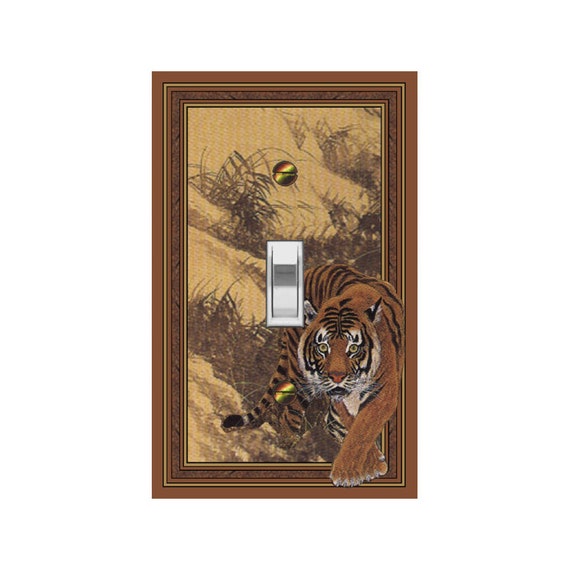 1598X Flat Image of "Tiger" Hashimoto, Japanese Painting-Inspired Design ~ Mrs Butler Unique Switchplate Cover ~ Use Drop Down Boxes Below