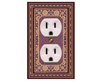 1155X Flat Image of Floral Persian Rug Design ~ Mrs Butler Unique Switchplate Cover ~ Use Drop Down Boxes Below ~ See Other Persian Rugs