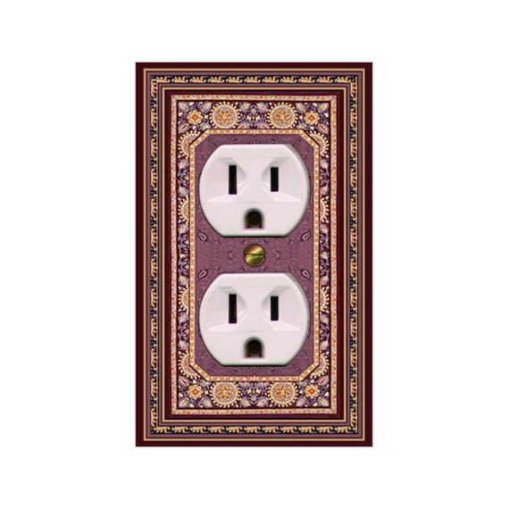 1155X Flat Image of Floral Persian Rug Design ~ Mrs Butler Unique Switchplate Cover ~ Use Drop Down Boxes Below ~ See Other Persian Rugs