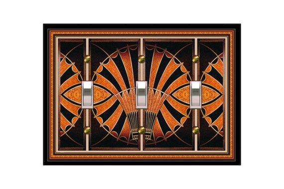 0710B Art Deco NYC Chrystler Bldg Elevator Inspired Design ~ Mrs Butler Unique Switchplate Cover ~ Use Drop Down Box ~ See 0710A this Bkgd
