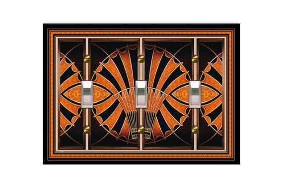 0710B Art Deco NYC Chrystler Bldg Elevator Inspired Design ~ Mrs Butler Unique Switchplate Cover ~ Use Drop Down Box ~ See 0710A this Bkgd