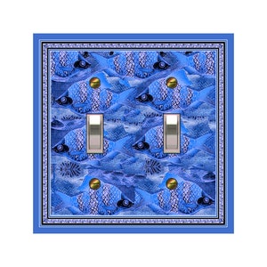 0283X Vibrant Cobalt Blue Fish Design Mrs Butler Unique Switchplate Cover Use Drop Down Box Below See 0283A & 0282X Variations image 3