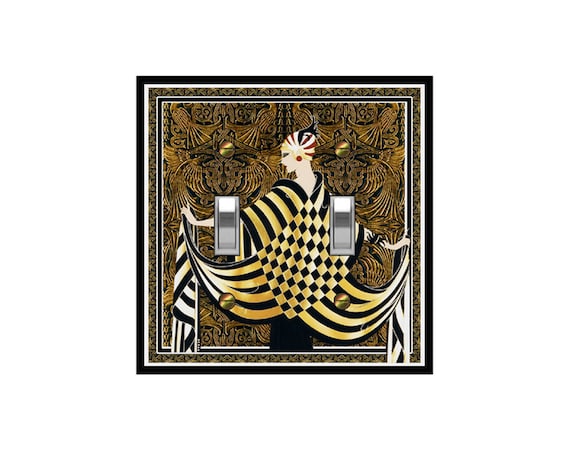 1740A Art Deco Erte "The Balcony" Intricate Bird Design Bkd ~ Mrs Butler Unique Switchplate Cover ~ Use Drop Down Box ~ See 1740B Background