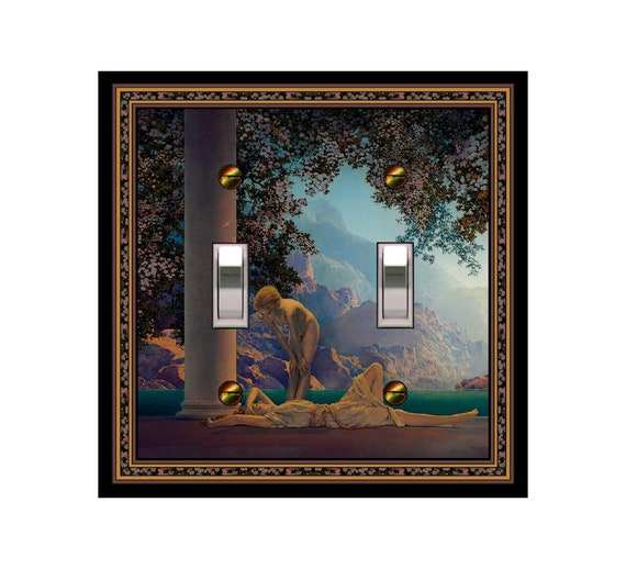 1759X Maxfield Parrish DAYBREAK Women Between Pillars Mountain View ~ Mrs Butler Unique Switchplate Cover ~Use Drop Downs~ See More Parrish