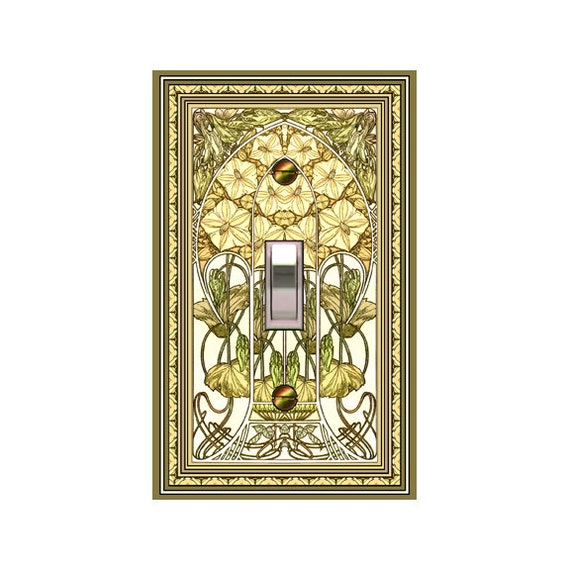 0536X Art Nouveau Mucha Morning Glories Flowers ~ Mrs Butler Unique Switchplate Cover ~ Use Drop Down Boxes Below ~ See Other Mucha Designs