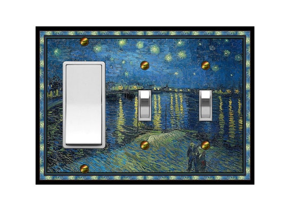 0175T Van Gogh, Starry Night Over the Rhone ~ Mrs Butler Unique Switchplate Cover ~ Use Drop Down Boxes Below ~ See 0175X Version