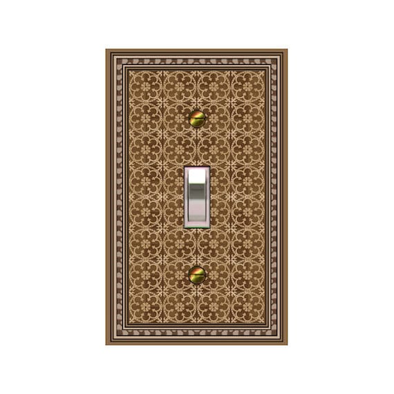 0759B Flat Image of Faux Tile Intricate Persian Rug Symmetrical Design ~ Mrs Butler Unique Switchplate Cover ~ Use Drop Down Boxes Below
