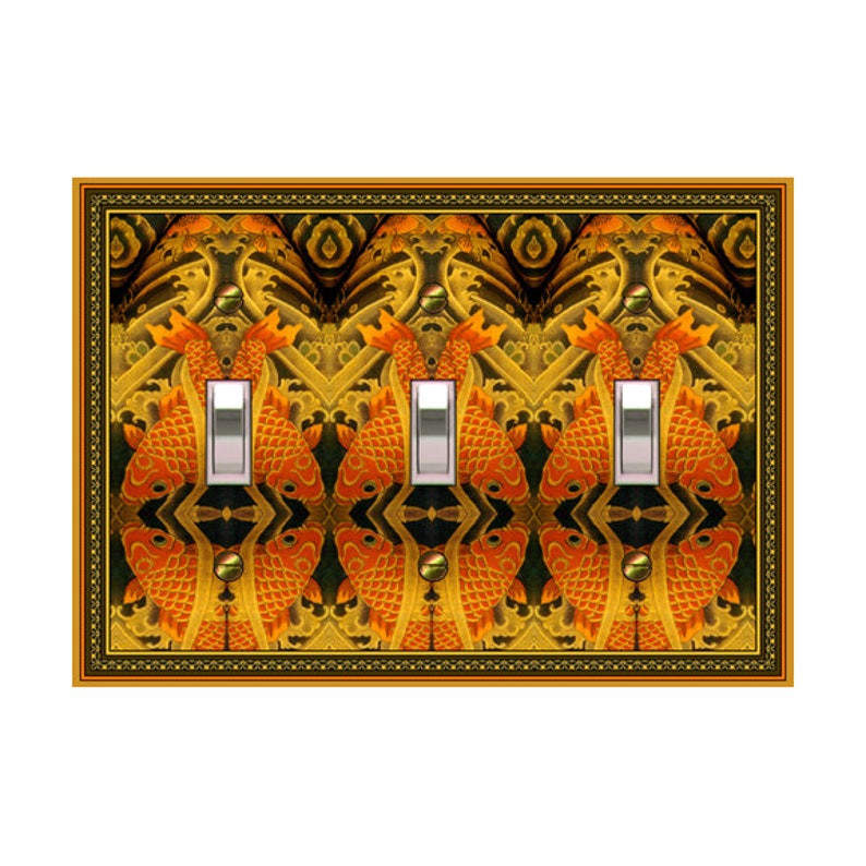 0240X Vibrant Image of Asian Inspired Lucky Feng Shui Carp Fish Tattoo ~ Mrs Butler Unique Switchplate ~ Use Drop Downs Below afbeelding 5