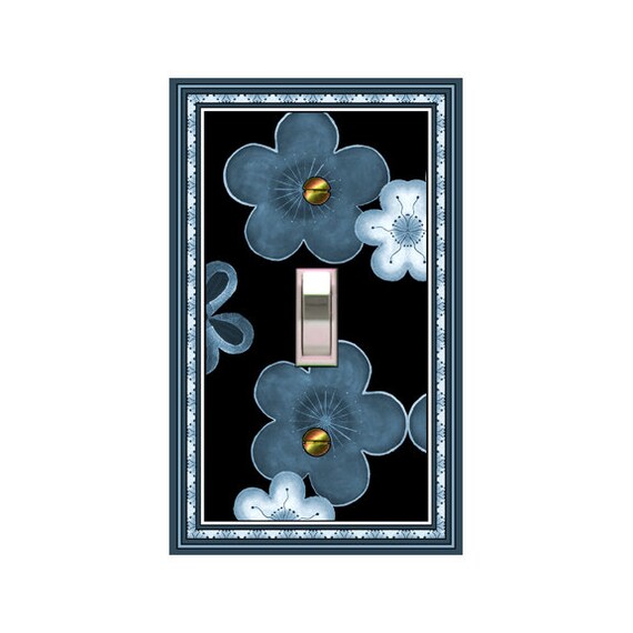 1652X Asian Blue Blossoms Teal Flowers ~ Mrs Butler Unique Switchplate Cover ~ Use Drop Down Boxes Below ~ See Other Color Blossoms