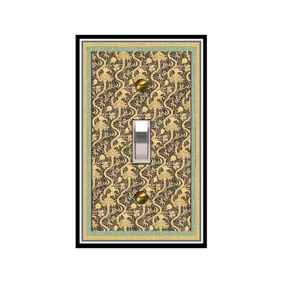 0164B - Busy Pattern Bkgd light switch plate cover - mrs butler switchplates - choose sizes / prices from drop down-mix/match w/0164a