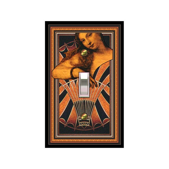 0710A Art Deco Lovely Elevator Woman ~ Mrs Butler Unique Switchplate Cover ~ Use Drop Down Box Below ~ See 0710B for Background Design