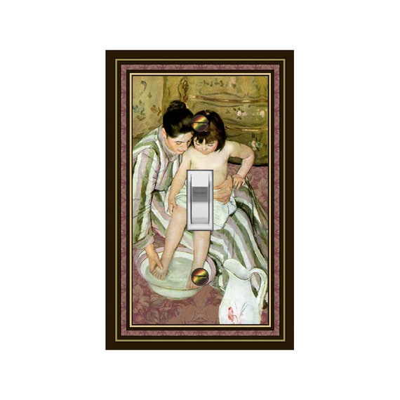 1599X Mary Cassatt, The Child's Bath, Old Fashion Painting Mother & Child ~ Mrs Butler Unique Switchplate Cover ~ Use Drop Down Boxes Below