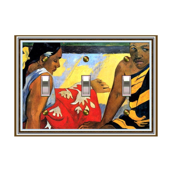 0276X Gauguin, Parau api, Two Women of Tahiti (on the Beach) Vivid Colors ~ Mrs Butler Unique Switchplate Cover ~ Use Drop Down Boxes Below