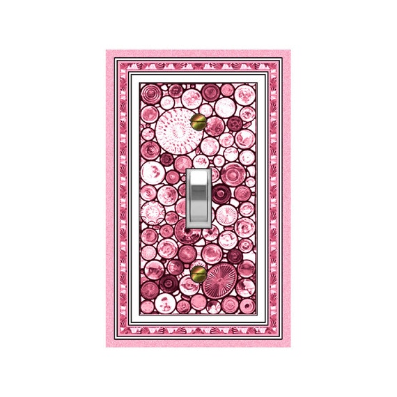 1185S Flat Image of Pink Faux Stained Glass Orbs ~ Mrs Butler Unique Switchplate Cover ~ Use Drop Down Box Below ~ See Many Other Color ORBS