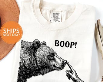 Boop Bear Graphic Shirt, Retro Meme Tee, Cute Animal Illustration, Comfort Colors Top