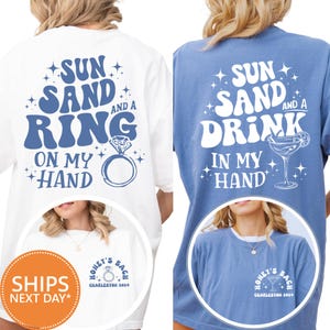 Beach Bachelorette T-Shirt, Sun Sand Ring On My Hand Tee, Bridesmaid Beach Shirt, Bach Party Shirt, Wedding Weekend Tee, Comfort Color Tee