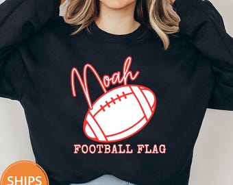 Custom Flag Football Team Sweatshirt, Personalized Coach Player Crewneck, Game Day Mom Dad Pullover, Youth Football Season Hoodie