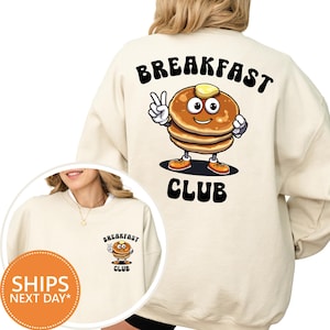 Boho Retro Sweatshirt, Breakfast Club Hoodie, Grunge Aesthetic Pullover, Vintage Hippie Crewneck, 90s Breakfast Club, Breakfast Graphic Top