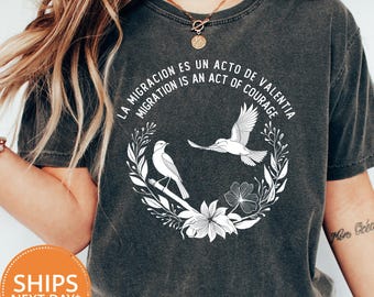 Migration Is Human Right T-Shirt, No One Is Illegal Crop Tee, Social Justice Tee, Immigrant Shirt, Latina Pride Comfort Colors Immigrant Top