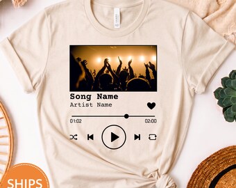 Custom Song Shirt, Favorite Artist Name Comfort Colors Tee, Personalized Music Track Graphic T-Shirt, Trendy Concert Lover Birthday Gift