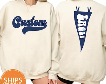 Custom School Spirit Football Sweatshirt, Personalized Mascot Crewneck, Game Day Team Name Pullover, Sports Hoodie