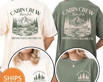 Camiseta personalizada para despedida de soltera de la tripulación de cabina, camiseta a juego para la novia para acampar en el lago, colores cómodos para las damas de honor