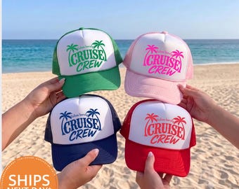 Family Cruise Trucker Hat, Matching Group Trip Foam Cap, Cruise Vacation Snapback, Custom Cruising Gift