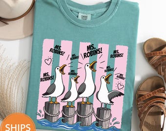 Custom Seagulls Teacher Comfort Colors Shirt, Funny Teacher Appreciation Tee, Ocean Bird School Graphic T-shirt
