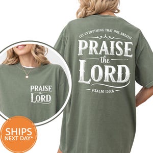 Let Every Breath Praise The Lord Comfort Colors Tee, Bible Verse Christian Shirt, Faith Based T-shirt, Worship Graphic Tee, Praise Graphic