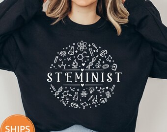Steminist Sweatshirt, Women in STEM Crewneck, Science Math Engineering Pullover, Female Scientist Student Graduation Hoodie