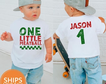 One Little Meatball First Birthday Shirt, Cute 1st Birthday Celebration Tee