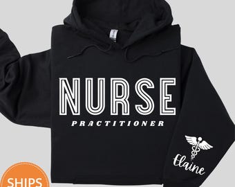Custom Name Nurse Practitioner Sweatshirt, NP Graduation Gift Crewneck, Future APRN Pullover, Nursing Student Appreciation Hoodie