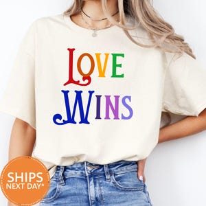 Pride Shirt, LGBTQ Rainbow Tee, Comfort Colors® Gay Pride Shirt, Love Wins T-Shirt, Equality Tee, Rainbow Tie Dye Shirt, Pride Gift Tee