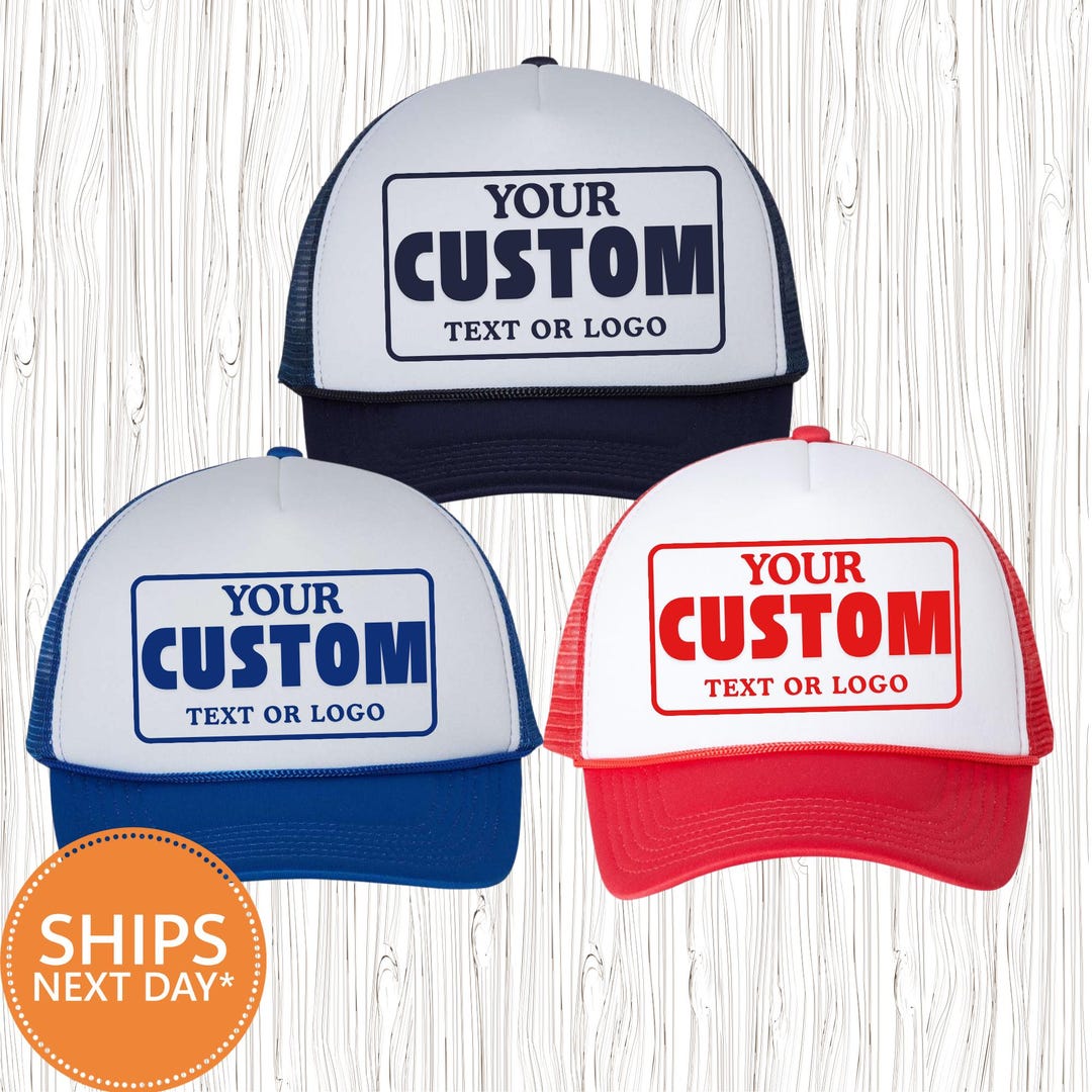 Custom Logo Trucker Hat, Foam Mesh Back Snapback Cap, Adjustable ...
