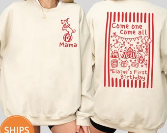 Circus Birthday Sweatshirt, Carnival Staff Family Matching Crewneck, Main Attraction Pullover, Big Top Party Squad Hoodie