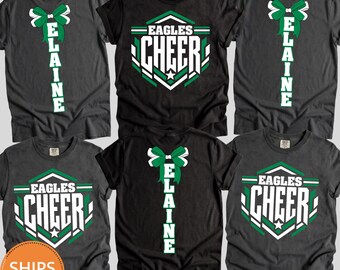 Personalized Cheer Team Shirt, Custom Mascot Name Comfort Colors Tee, Cheerleader Top, Game Day School Spirit Outfit, Cheer Coach Gift