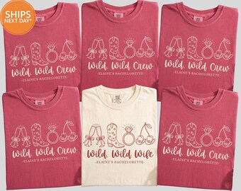 Custom Wild Wild Wife Shirt, Last Rodeo Bachelorette Party Comfort Colors Tee, Nashville Austin Bridal Squad Graphic T-Shirt