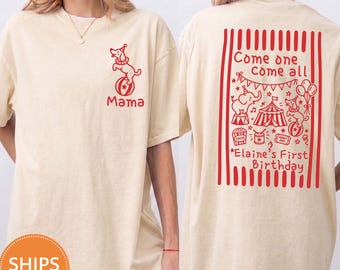 Circus Birthday Shirt, Carnival Staff Family Matching Comfort Colors Tee, Main Attraction Birthday Boy Graphic T-Shirt, Big Top Party Outfit