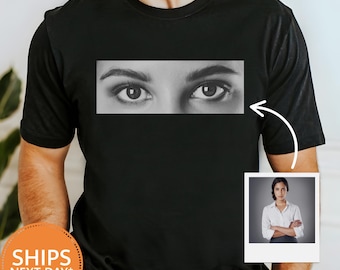 Custom Eye Love You T-Shirt, Personalized Photo Comfort Colors, Couple Matching Tee Gift