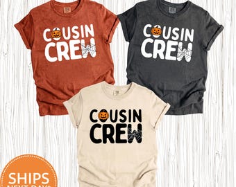 Halloween Cousin Crew Comfort Colors Shirt, Spooky Matching Tee, Trick Treat Party Outfit