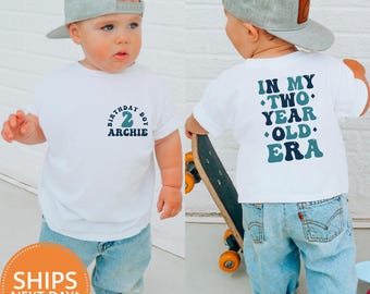 Custom Birthday Boy  and Girl T-Shirt: Retro Design In My two Year Old Era