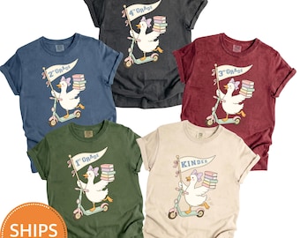 Back to School Teacher Comfort Colors Shirt, Duck Goose Scooter Tee, Grade Level T-shirt, First Day of School Top