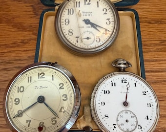 Uhren-Teile ~ Vintage Taschenuhr Elgin De Brut Westclox