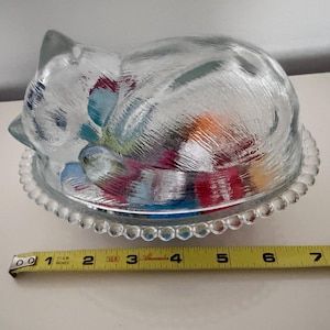 Indiana Glass Kitten on Nest - Etsy