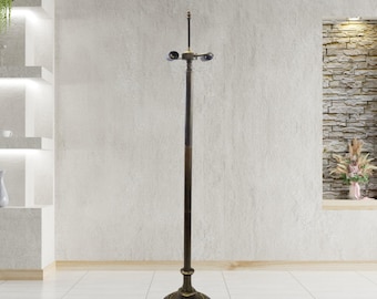 Tiffany Floor Lamp Base Traditional Metal Antique Brass Living Room Lighting