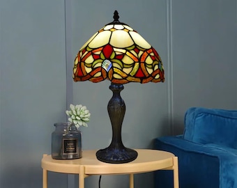 Tiffany Style Stained Glass Table Lamp Handcrafted Art Bedside Light Desk Lamp UK
