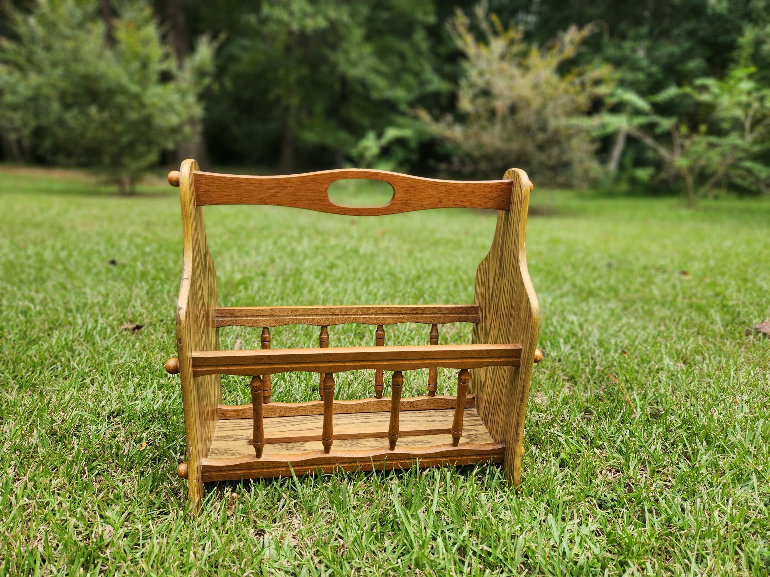 Vintage Magazine Rack With Handle - Etsy