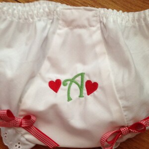 Little Girls, Toddler&#39;s Monogrammed Heart Design Double Seat Diaper Cover - Multiple Sizes